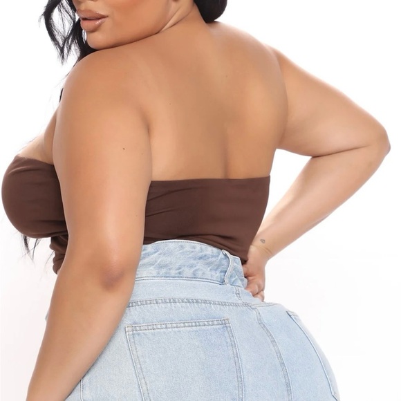 Fashion Nova Chocolate Brown Crop Top - Picture 3 of 3
